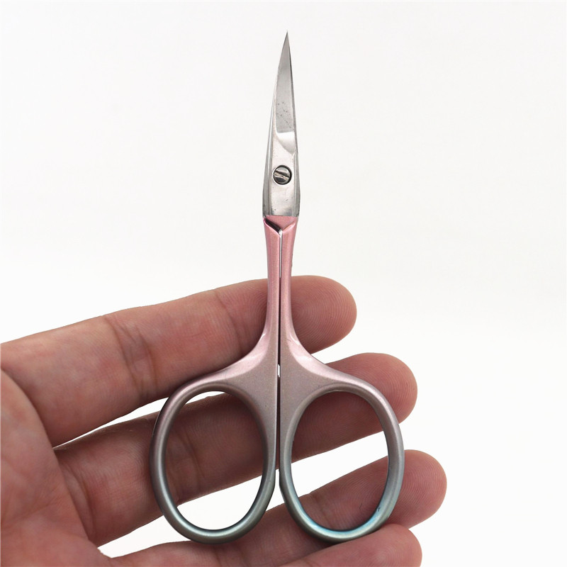 Izliektas, cute vintage mazas uzacu šķēres, leņķveida skaistumkopšanas šķēres makšķerēšanai krustdūriena izšūšanai šūšanas rīka vītne