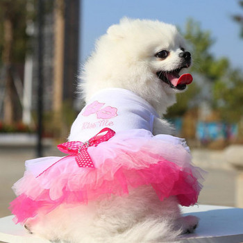 Φόρεμα για κατοικίδια Φούστα για σκύλους που τραβάει τα βλέμματα βαμβακερό όμορφο κόμπο με φιόγκο για το καλοκαίρι