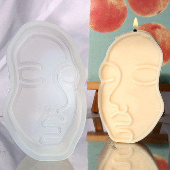 3D абстрактни форми за свещи за лице Силиконови, Направи си сам форми за свещи във формата на човешко лице за производство на свещи Сапун от соев восък, Коледен домашен декор