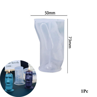 3D abstraktas sejas sveču veidnes, silikona, DIY cilvēka sejas formas sveču veidnes sveču pagatavošanai sojas vaska ziepēm, Ziemassvētku mājas dekorēšanai