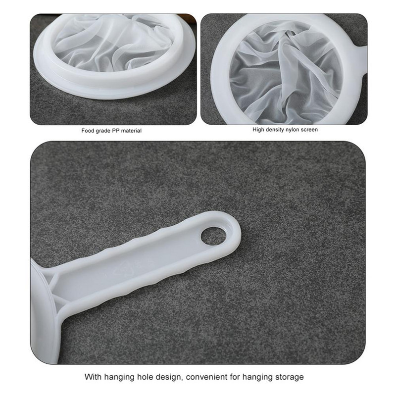 100/200/400 sieta virtuves īpaši smalks sieta sietiņš virtuvei neilona sieta filtra karote, kas piemērota sojas pienam, kafijas piena jogurtam