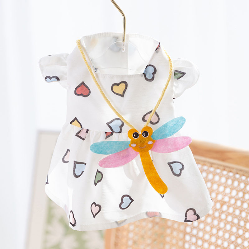 Armastusprint Koerariided Armas kutsika suvekleit Õhuke mängukleit Bichon Jumper Lemmiklooma seelik koos seljakotiga Lemmikloomatarbed