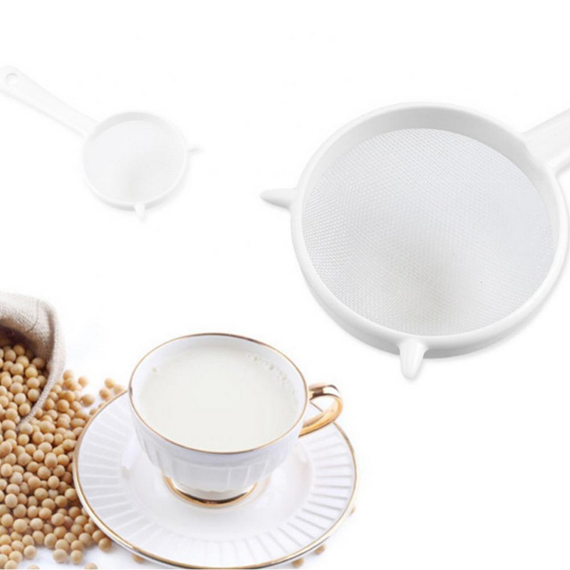 Virtuvės rankinis plastikinis tinklelis arbatos lapų sietelis Miltų sieto kiaurasamtis