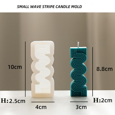 Viļņu staba sveces silikona veidne Ģeometriskā aromātiskā sveču ģipša veidne Viegli noņemama sveķu ziepes roku darbs pelējuma mājas amatniecības dekors