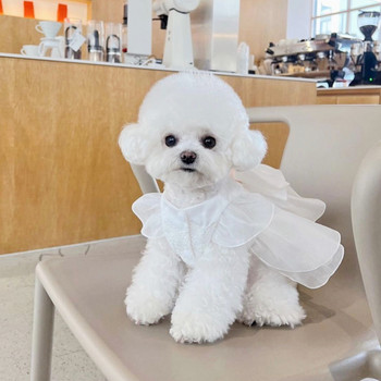 Сладка лятна кучешка рокля Сватбена рокля Облекло за кучета Котешко парти Лятно тънко елегантно момиче Pet Princess Dress Puppy Skirt Teddy