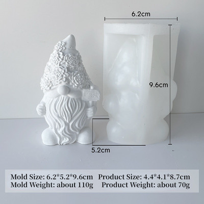 Jauna bezsejas Ziemassvētku vecīša sveces silikona veidne DIY rūķu smaržu akmens sveču izgatavošana no ģipša sveķu veidnes brīvdienu dāvanu mājas dekorēšanai