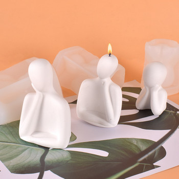 Семейни абстрактни тела Силиконови форми за свещ Мислител Портрет Ароматна свещ за ръчно изработени подаръци Изработка на гипсова форма Домашен декор
