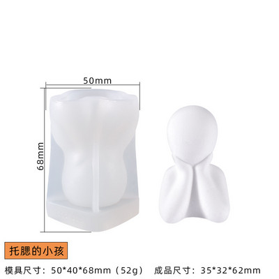 Ģimenes abstraktas ķermeņa silikona sveču veidnes Thinker portreta aromāta svece ar rokām gatavotām dāvanu izgatavošanas ģipša veidnēm mājas dekorēšanai