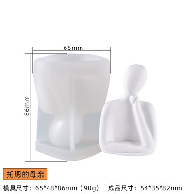 Ģimenes abstraktas ķermeņa silikona sveču veidnes Thinker portreta aromāta svece ar rokām gatavotām dāvanu izgatavošanas ģipša veidnēm mājas dekorēšanai