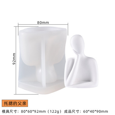 Ģimenes abstraktas ķermeņa silikona sveču veidnes Thinker portreta aromāta svece ar rokām gatavotām dāvanu izgatavošanas ģipša veidnēm mājas dekorēšanai