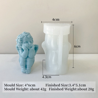 Eņģeļa smaržas sveces silikona veidne spārnota eņģeļu kūka šokolādes ornamenta veidne eņģelis ar rokām darināts ziepju sveces sveķu veidne