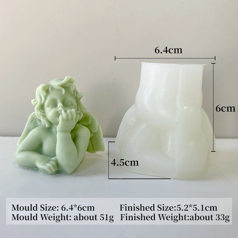 Eņģeļa smaržas sveces silikona veidne spārnota eņģeļu kūka šokolādes ornamenta veidne eņģelis ar rokām darināts ziepju sveces sveķu veidne