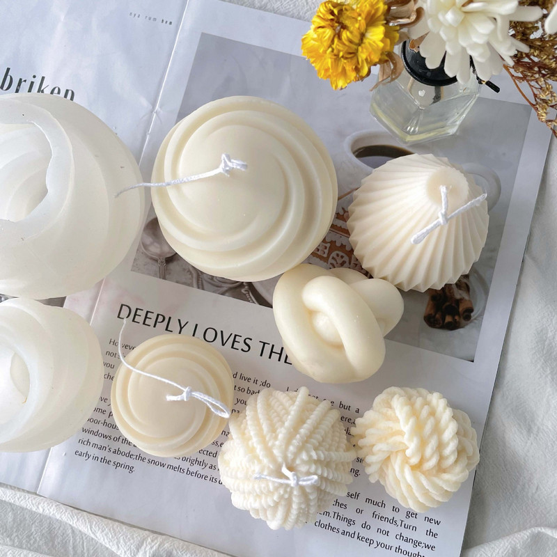 Mitme stiiliga loominguline geomeetriline silikoonküünla hallituse villapall armastuse südametriibuga kipsvaigust küpsetusvormi peo pulma suveniir