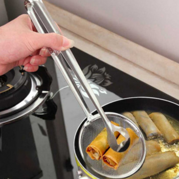 Νέο πολυλειτουργικό φίλτρο κουτάλι με κλιπ φαγητού κουζίνας λάδι-τηγάνισμα φίλτρο μπάρμπεκιου Σφιγκτήρας από ανοξείδωτο ατσάλι Εργαλεία κουζίνας