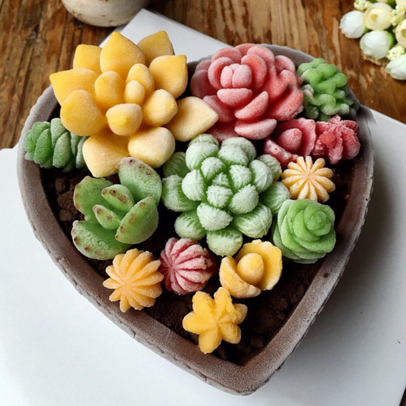 Mahlakate taimede küünlavorm DIY simulatsioon kaktus silikoonvorm armsa lille lõhnaga küünla aroomi krohv seebi valmistamine kodukaunistuseks