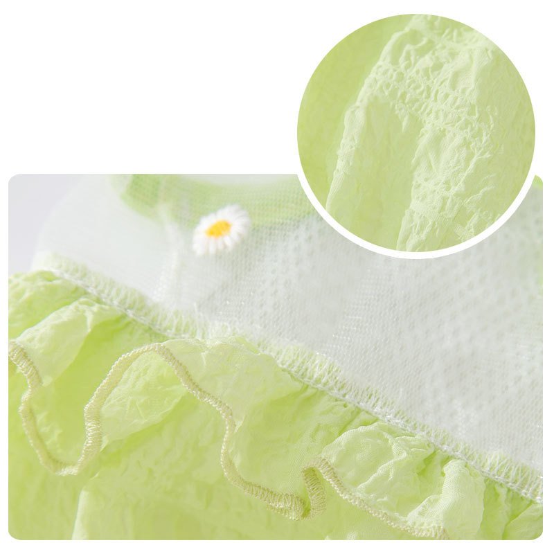 Daisy võrkkleit Lemmikloomakoerte riided Vest koertele Riietus Väikese kirjaga õhuke suvemood kutsikavõrk Suspender Kleit Koerte Riided