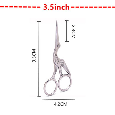 Crane Cross Stitch Retro Classic Vintage Antique Izšuvumi Šūšana Nerūsējošais tērauds Tailor Šķērveida pavedieni Šķēres diegu griezējs