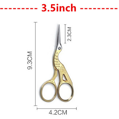 Crane Cross Stitch Retro Classic Vintage Antique Izšuvumi Šūšana Nerūsējošais tērauds Tailor Šķērveida pavedieni Šķēres diegu griezējs