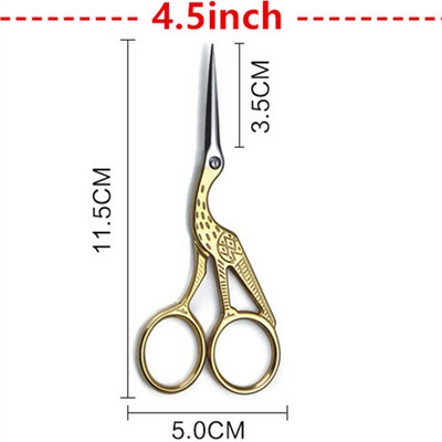 Crane Cross Stitch Retro Classic Vintage Antique Izšuvumi Šūšana Nerūsējošais tērauds Tailor Šķērveida pavedieni Šķēres diegu griezējs