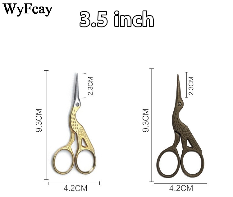 Crane Cross Stitch Retro Classic Vintage Antique Izšuvumi Šūšana Nerūsējošais tērauds Tailor Šķērveida pavedieni Šķēres diegu griezējs