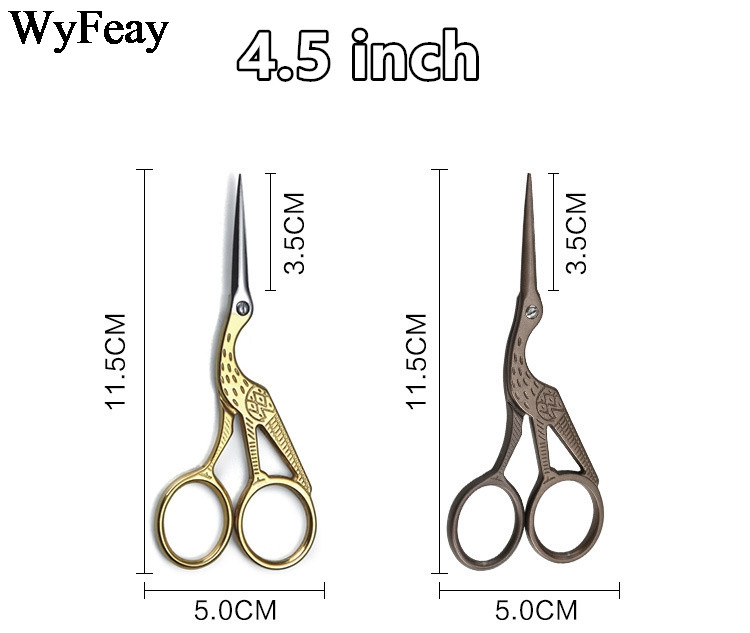 Crane Cross Stitch Retro Classic Vintage Antique Izšuvumi Šūšana Nerūsējošais tērauds Tailor Šķērveida pavedieni Šķēres diegu griezējs