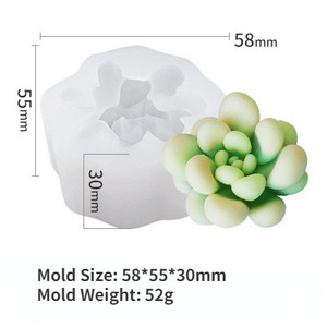 3D silikona sveču veidņu kaktuss aromātiskas sveces formas, simulācijas sukulentu augu ziedu ziepes aromterapijas sveču izgatavošana pelējuma amatniecība
