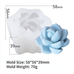 3D silikona sveču veidņu kaktuss aromātiskas sveces formas, simulācijas sukulentu augu ziedu ziepes aromterapijas sveču izgatavošana pelējuma amatniecība