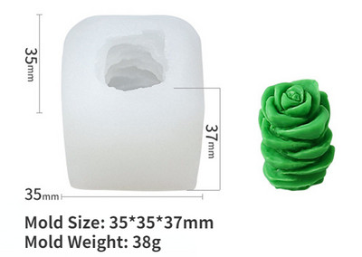 3D silikona sveču veidņu kaktuss aromātiskas sveces formas, simulācijas sukulentu augu ziedu ziepes aromterapijas sveču izgatavošana pelējuma amatniecība