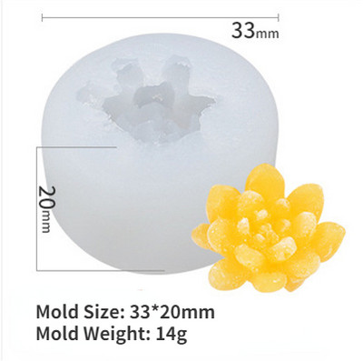 3D silikona sveču veidņu kaktuss aromātiskas sveces formas, simulācijas sukulentu augu ziedu ziepes aromterapijas sveču izgatavošana pelējuma amatniecība