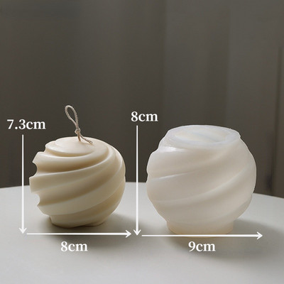 Rotējošās planētas silikona sveces veidnes 3D spirālveida grebšanas lodīšu sveču izgatavošanas piederumi DIY radošs artefaktu sveķu apmetuma ziepju komplekts