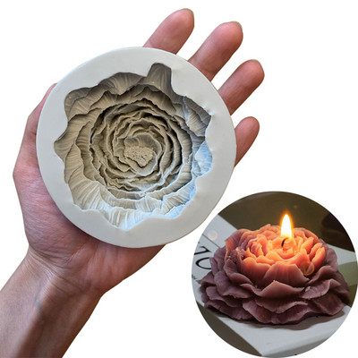 Handmade Peony Candle Silicone Mold 3D Aromatherapy Plaster Candle Making Epoxy Resin Mould DIY Birthday Holiday Gift Home Decor