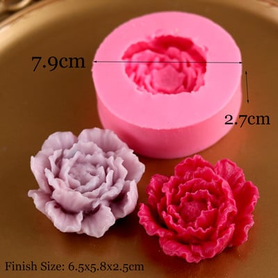 Ръчно изработена свещ от божур Силиконова форма 3D ароматерапевтична мазилка Изработка на свещи от епоксидна смола Направи си сам празничен подарък за рожден ден Домашен декор