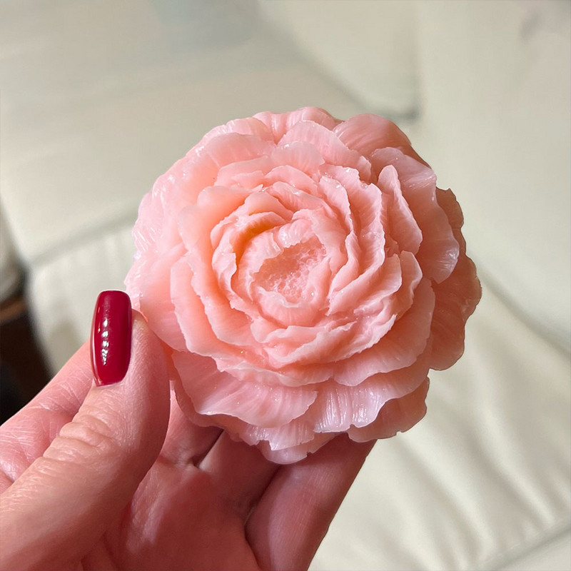 Kézzel készített bazsarózsa gyertya szilikon forma 3D aromaterápiás gipsz gyertya készítés epoxigyanta forma DIY születésnapi ajándék lakberendezés