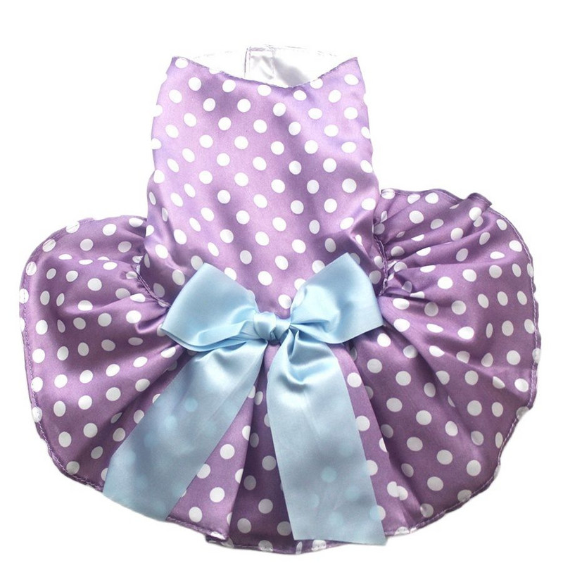 Meitene suns Mājdzīvnieks Polka Dot&Bow Kleita Tutu kaķu kucēnu krekls Svārki Kleitas Vasaras Apģērbi 5 izmēri