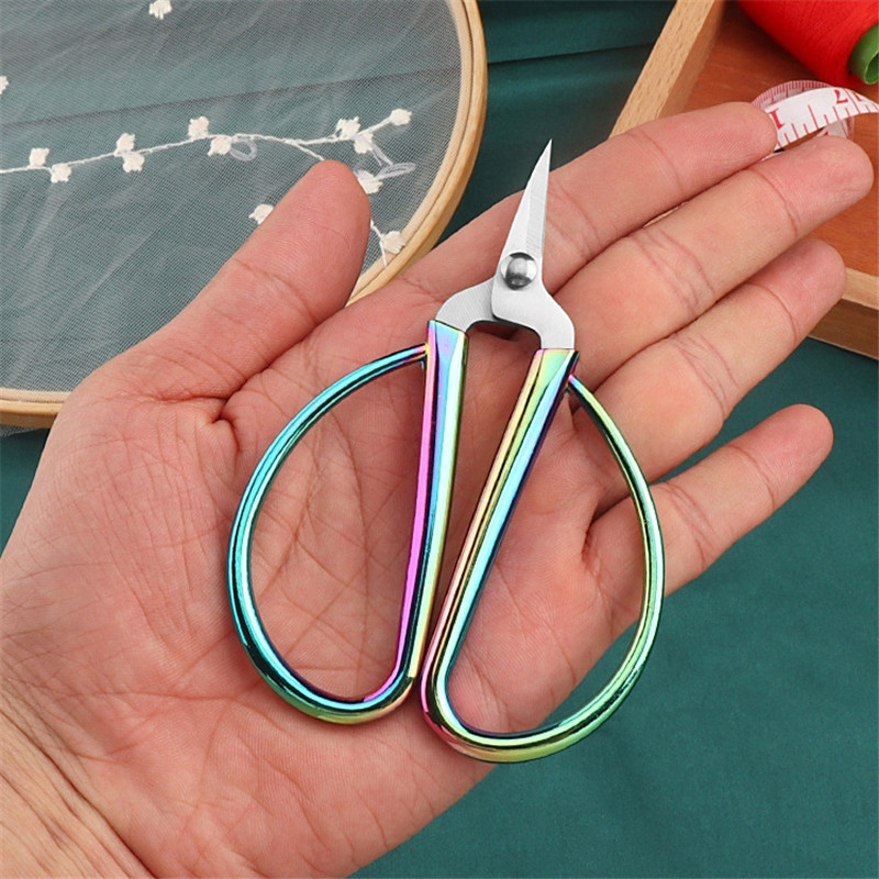 Πολύχρωμο ψαλίδι από ανοξείδωτο ατσάλι Δερμάτινο βελονάκι Ράπτικο ψαλίδι Κλωστές σταυροβελονιά για κέντημα ράψιμο Κόφτης υφασμάτων