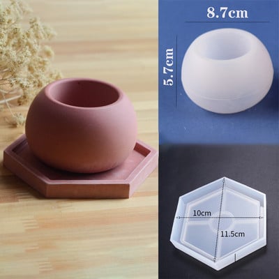 Betoonist küünlapurgi silikoonvormi ümmargune mahlane lillepott DIY epoksüvaigu krohv hoiukasti istutusmasina tootmine