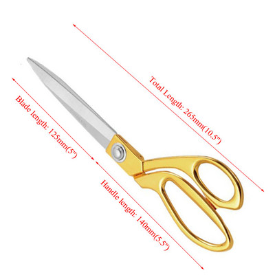 10,5 collu apģērba šķēres zelta šūšana, amatniecības audums