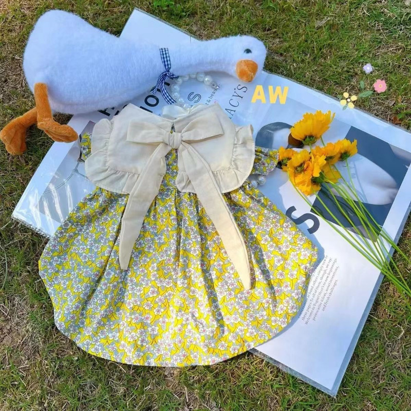 Prindi Lillekleit Lemmiklooma Koerte Riided Magusad Koertele Riietus Kass Väikeses kirjas Armas õhuke Suvine Mood Tüdruk Chihuahua Lemmikloom 2023