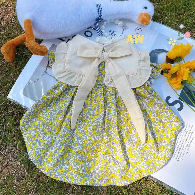 Prindi Lillekleit Lemmiklooma Koerte Riided Magusad Koertele Riietus Kass Väikeses kirjas Armas õhuke Suvine Mood Tüdruk Chihuahua Lemmikloom 2023