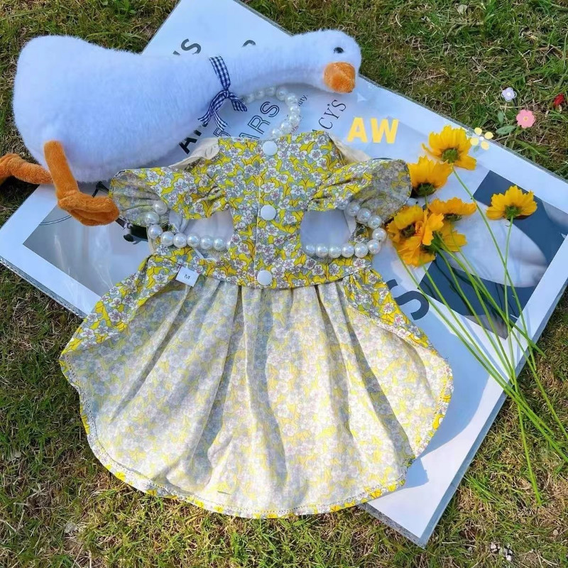 Prindi Lillekleit Lemmiklooma Koerte Riided Magusad Koertele Riietus Kass Väikeses kirjas Armas õhuke Suvine Mood Tüdruk Chihuahua Lemmikloom 2023