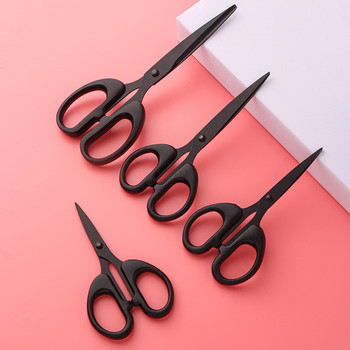 Ножици за шиене от неръждаема стомана Ножица с безопасно острие Черно покритие Незалепващо за хартия Ножици за ръчно творчество Ножици за канцеларски материали