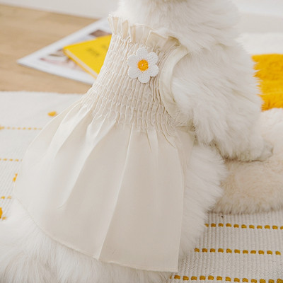 Vasaras suņu kleitas kucēnu apģērbi maziem suņiem Solīds kaķu suņu krekls Franču buldoga mopsis Čivavas mājdzīvnieku kostīms suņu apģērbs Luksusa