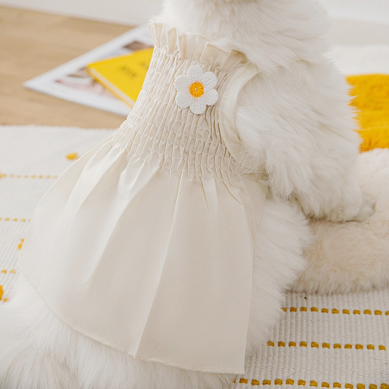 Vasaras suņu kleitas kucēnu apģērbi maziem suņiem Solīds kaķu suņu krekls Franču buldoga mopsis Čivavas mājdzīvnieku kostīms suņu apģērbs Luksusa