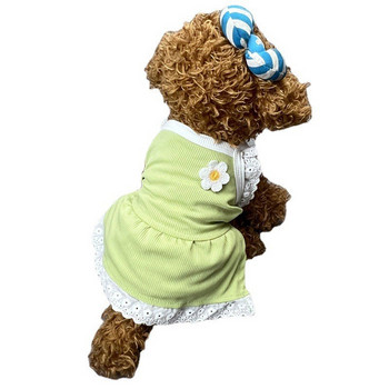Προμήθειες για κατοικίδια Καλοκαιρινό φόρεμα με δαντέλα με λουράκι για σκύλους Teddy Bomei VIP Bears Yorkshire Puppy Sun Flower Ρούχα για γάτες που αναπνέουν Λεπτά ρούχα για κατοικίδια