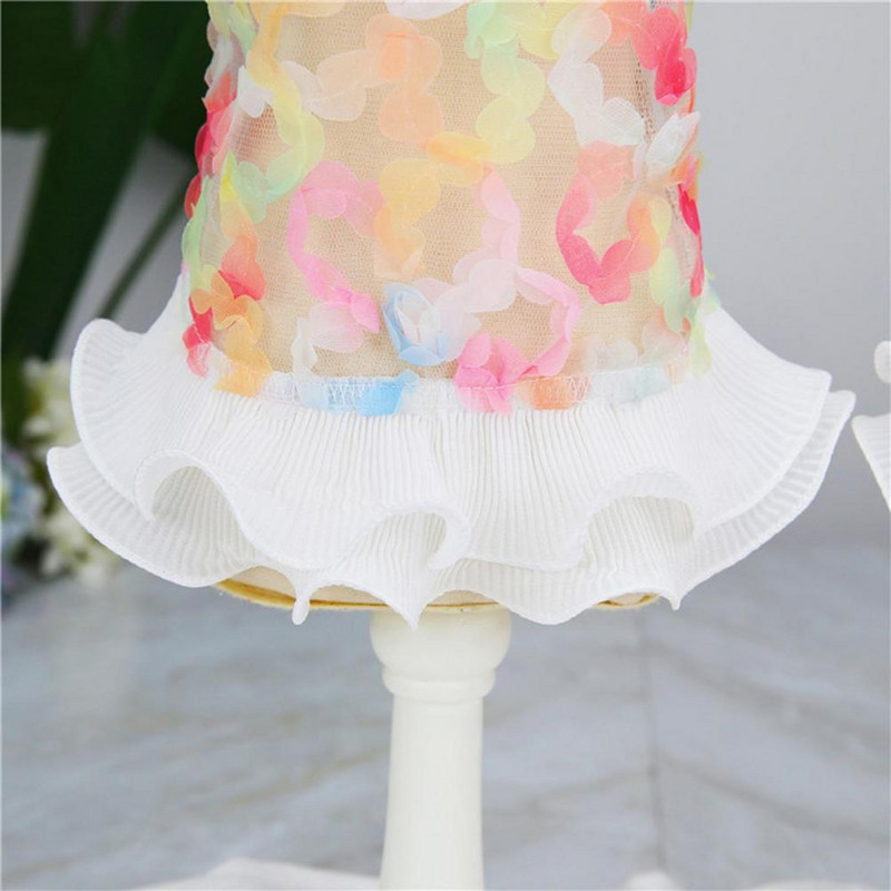 Vasaras mājdzīvnieku drēbes Ziedu kucēnu suns Mežģīnes Princeses Sling Kleita Jauki Bišons Čivavas Bow Suņu Svārki Mājdzīvnieku kostīmi Suņu apģērbi