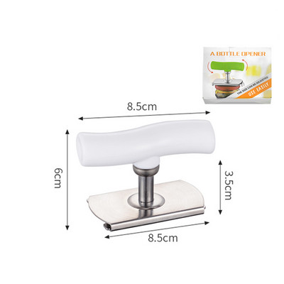 Daudzfunkcionāls nerūsējošā tērauda pudeļu korķu attaisāmais ar regulējamiem vākiem burku attaisāmais.