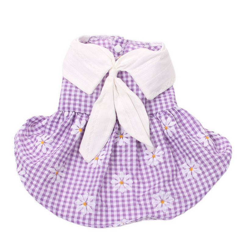 Koera kassi kleit-särk Ruuduline kikilipsu disainiga lemmiklooma kutsikas kõrvitsa seelik kevad/suveriided