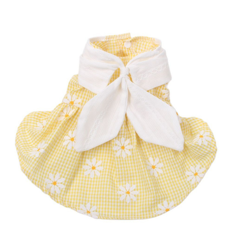 Koera kassi kleit-särk Ruuduline kikilipsu disainiga lemmiklooma kutsikas kõrvitsa seelik kevad/suveriided