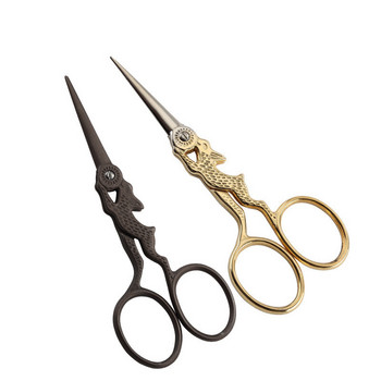 Антични ножици от неръждаема стомана Черни и златни 12 различни животински форми Ножици за занаяти Направи си сам шевни принадлежности Ножици за бродиране