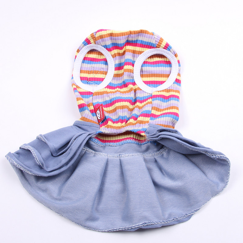 Suņu mājdzīvnieku apģērbi Kleita Svītraina kroņa dizains Kaķu kucēna svārki Pavasara/vasaras apģērbi Apģērbs